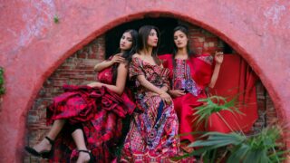 fashion shoot outdoor red dress model shoot islamabad