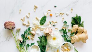 flat lay photo of alternative medicines